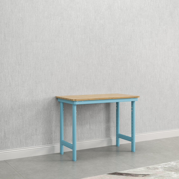EVEREST 44 IN. WIDE WORK TABLE - MODERN BLUE WITH BAMBOO COLOR - Like New