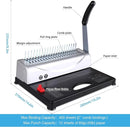 MAKEASY Binding Machine 21-Hole Book Binding Machines 3/8'' Comb - BLACK/SILVER - Like New