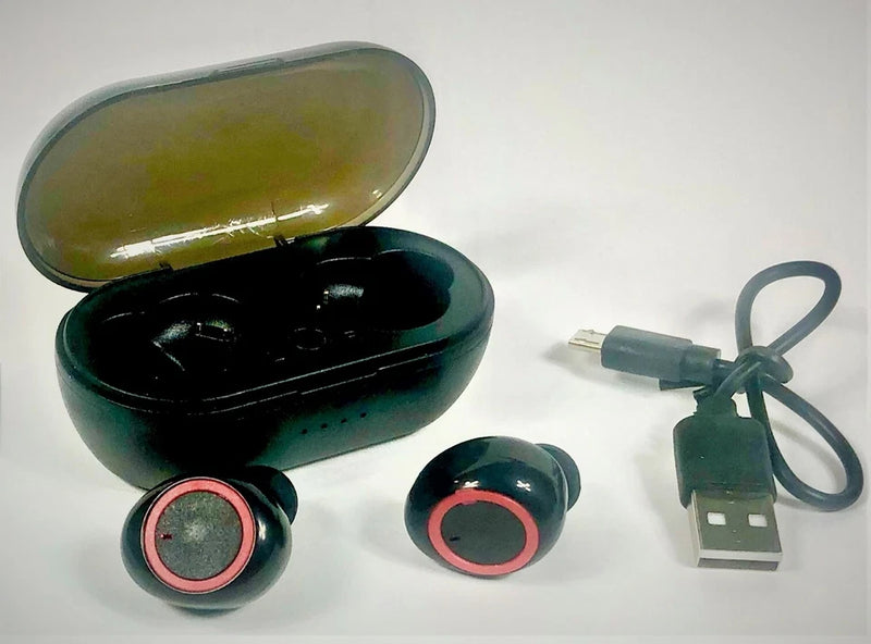 SPORT WIRELESS TWS EARBUDS TWIST LOCK 8HOUR 3 BUTTON MIC VERSION V5.0 - BLACK - Like New