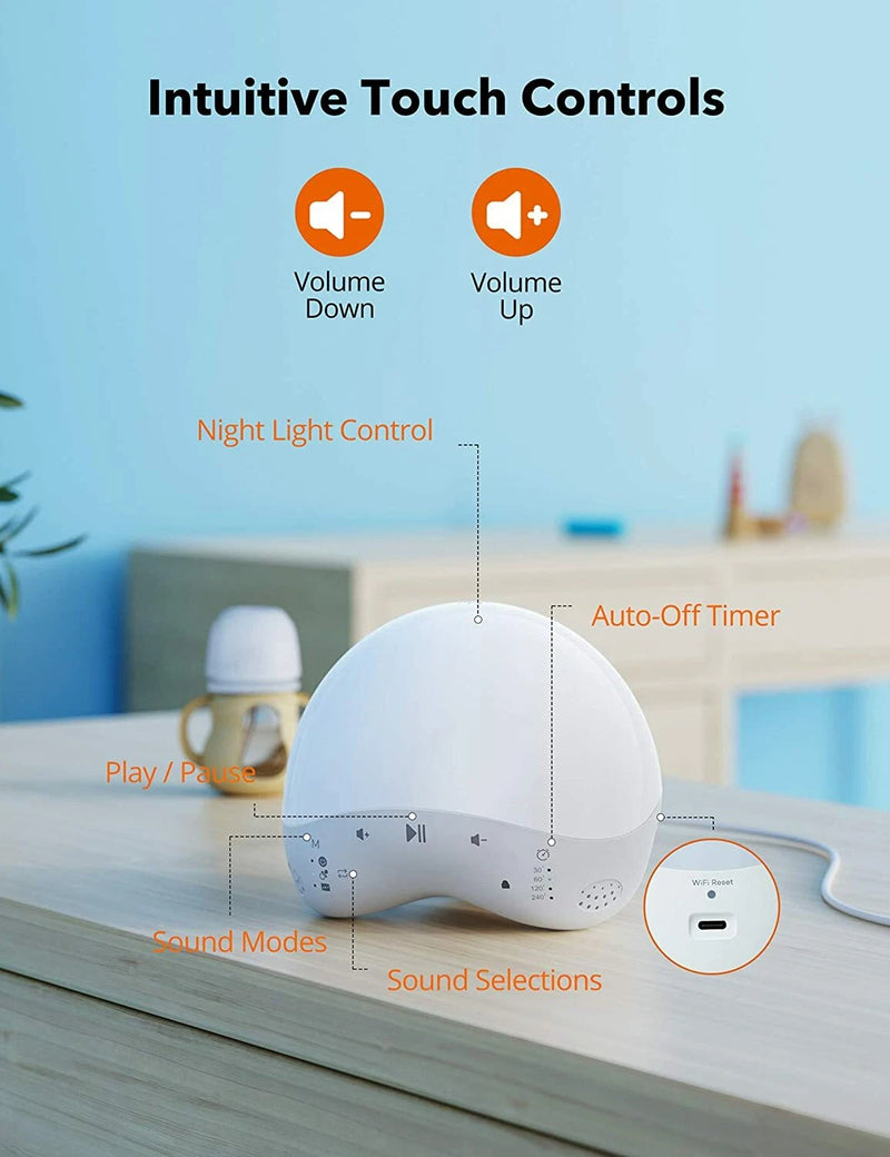 TAOTRONICS SOUND MACHINE WITH NIGHT LIGHT 25 NON-LOOPING SOUNDS FOR SLEEPING APP - Like New