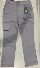 BLU ROCK MEN'S FLEX STRETCH COTTON CARGO PANTS, SIZE 32 - GRAY - Brand New