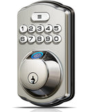 VEISE KS02A FINGERPRINT KEYLESS ENTRY DOOR LOCK, SATIN NICKEL - Like New