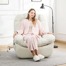 DYHOME RECLINER CHAIR WIDE ROCKER CHAIR MASSAGE HEAT 270°SWIVEL - WHITE - Like New