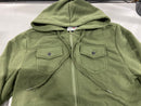 ANGELA BEBE MEN'S HOODED SWEATSUIT LONG SLEEVE FULL-ZIP - SIZE: X-LARGE - OILVE - Brand New