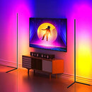 Overstock 55" RGB Metal Corner Lamp Minimalist LED Floor Lamp 1 Lamp FLRL0920-BK - Like New