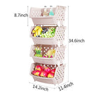 4Pack Market Baskets YIFAN Storage Basket Stacking Baskets - Khaki - Brand New