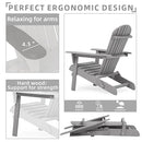 SoliWood Wooden Folding Adirondack Chair, Half Pre-Assembled 3018 - Grey - Brand New