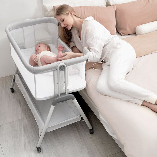 ANGELBLISS BABY BEDSIDE PORTABLE BASSINET BN02 - LIGHT GRAY - Like New