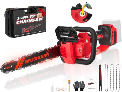 TAIDRA 12" CHAINSAW COMPATIBLE FOR MWK 18V NO BATTERY - TOOL ONLY RED - Like New