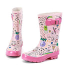 ALEADER Kids Waterproof Rubber Rain Boots Fun Prints & Handles - Scratch & Dent
