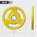 FAGUS H COLOR CODED WEIGHT PLATE 2-INCH RUBBER OLYMPIC GRIP PLATE PAIR YELLOW - Like New