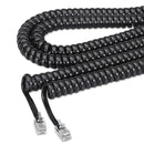 SOFTALK 42261 COILED PHONE CORD PLUG/PLUG 25 FT. - BLACK - Brand New
