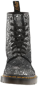 30770001 DR. MARTENS WOMEN 1460 8 EYE BOOT FASHION BLACK/METALLIC PAINT 7 - Like New