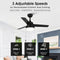 VACZON 42" DOWNROD MOUNT STANDARD CEILING FAN LIGHT REMOTE 3 BLADE - MATTE BLACK - Like New