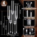 BARYDAT 4PCS ACRYLIC CANDELABRA CENTERPIECES CLEAR CANDLE HOLDER - CLEAR - Like New
