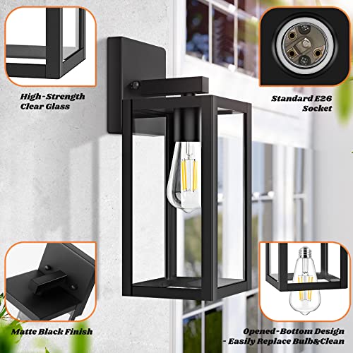 BRIGHTEVER 2-PACK OUTDOOR LIGHT FIXTURES WALL MOUNT WATERPROOF B04018P2PK-BK - Like New