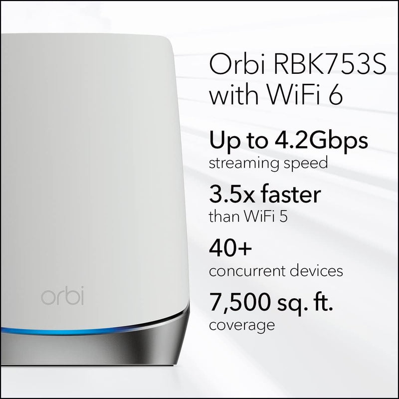 NETGEAR Orbi TriBand Mesh WiFi 3 Router 2 Satellite Extender RBK753S-100NAS - Brand New