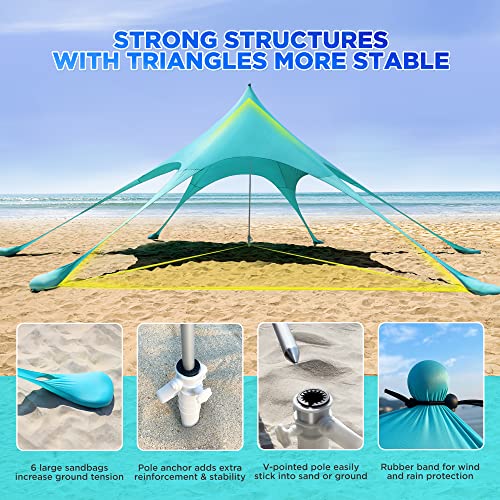 Fayloch Beach Sun Shade Tent Canopy - Turquoise - Like New