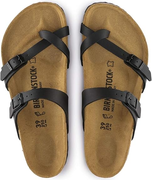 BIRKENSTOCK MAYARI BIRKO-FLOR SANDALS - SIZE: MEN 10 (AU/UK M9) - BLACK - Like New