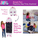 HAPPY NAPPERS PILLOW SLEEPY SACK MEDIUM 54” X 20”, SHIMMER UNICORN - MULTI - Like New