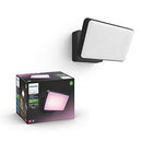 PHILIPS HUE DISCOVER OUTDOOR FLOOD LIGHT FIXTURE 15W, LED COLOR-CHANGING - BLACK - Like New