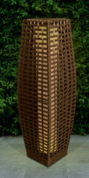 SOLAR RATTAN LIGHTS SOLAR RATTAN OPTIK 69CM LED LEUCHTE AUSSEN GARTEN TERRASSE - Like New