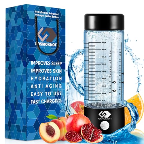 KOSMOKNOTT HYDROGEN WATER BOTTLE GENERATOR – 3500 PPB H2BOTTLEBLK BLACK - Like New