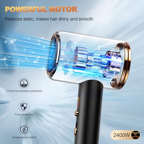 CRDMTK IONIC HAIR DRYER,BLOW DRYER, WITH DIFFUSER & NOZZLE STL8108PRO - BLACK - Like New