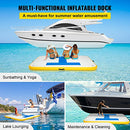 VEVOR INFLATABLE FLOATING DOCK 6 X 5 FT DOCK PLATFORM 6" THICK - WHITE/YELLOW - Like New
