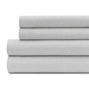 BRIARWOOD HOME HEATHERED JERSEY 100% COTTON 3 PIECE TWIN BED SHEET SET - GREY - Brand New