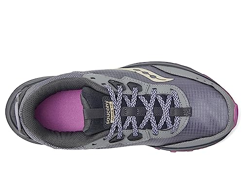 SAUCONY WOMEN'S AURA TR SNEAKER - SIZE: WOMEN 6.5 - FOSSIL/GRAPE - Like New