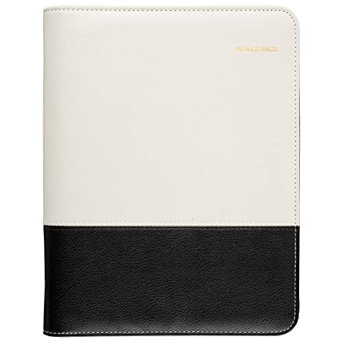 AT-A-GLANCE FAUX LEATHER FASHION STARTER SET UNDATED 7-RING DR1113-040 - CREAM - Brand New