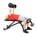 SUNNY HEALTH & FITNESS COMPACT BENCH INCLUDING BAR RACK & LEG - Scratch & Dent