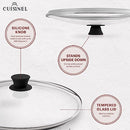 CUISINEL CAST IRON SKILLET LID 12" FRYING PAN GLASS COVER SILICONE C12612-G - Like New