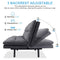 OPOIAR FUTON CONVERTIBLE SOFA BED LOVeseat FUTON BREATHABLE LINEN - DARK GRAY - Like New