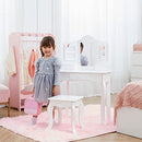Fantasy Fields Little Princess Anna Vanity Set Mirror Drawer Stool - White - Brand New