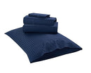 101825 KATHY IRELAND DAMASK STRIPE 4-PIECE SHEET SET, CAL KING, NAVY - Brand New