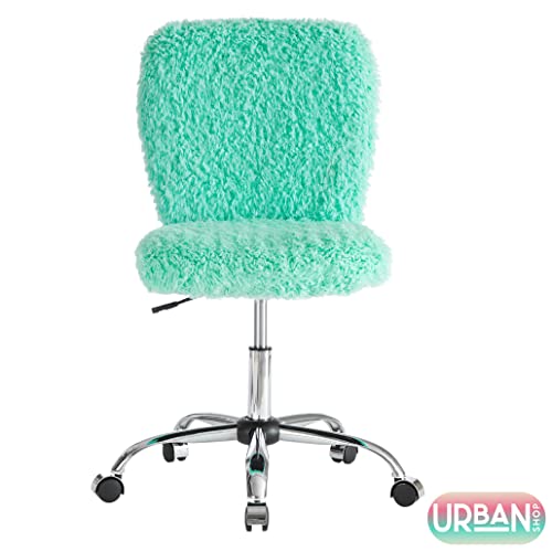 URBAN LIFESTYLE FAUX FUR ROLLING TASK CHAIR, MINT - MINT - Like New