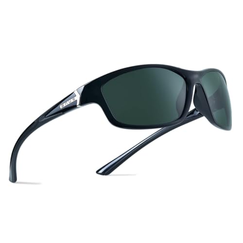 BINI CORNING GLASS LENSES POLARIZED SUNGLASSES UV400 PROTECTION B7248 - BLACK - Like New