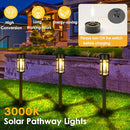 MANCRA SOLAR PATHWAY LIGHTS, 8 PACK LED SOLAR LIGHTS OUTDOOR 3000K - BLACK - Like New