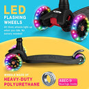 Scooters for Kids 3-12 Years Old, 4 Adjustable Height, 3 Light Up Wheels - Black - Like New