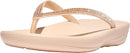 FITFLOP WOMEN'S IQUSHION OMBRE-SPARKLE FLIP-FLOPS SANDALS - SIZE: 9 - ROSE FOAM - Like New