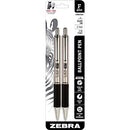 Zebra Pen F-402 Stainless Steel Retractable Ballpoint Ink Pens 2-Pack - BLACK - Brand New
