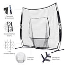 ZELUS 7X7FT BASEBALL NET BASEBALL SOFTBALL PRACTICE NET WITH TEE BSNTS01 - BLACK - Like New
