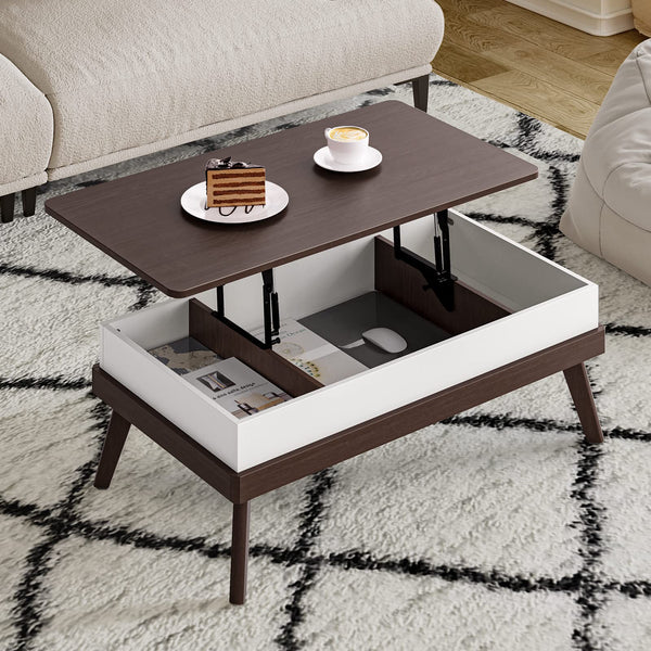 BIDISO LIFT TOP COFFEE TABLE EASY-TO-ASSEMBLY CENTER TABLE - Espresso - Like New