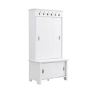 SPOFLYINN MODERN HALL TREE WITH SLIDING DOORS STORAGE CABINET - Scratch & Dent