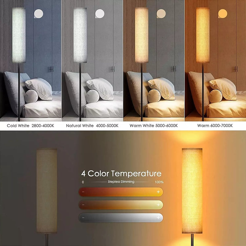 BUZHI TALL LED FLOOR LAMP WITH MAGNETIC REMOTE CONTROLLER MODEL BYD-02 - BLACK - Like New