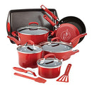 Rachael Ray Hard Enamel Nonstick Cookware Set, 14-pc - Red - Brand New