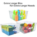 EZEE SPACE 3PK CLEAR PLASTIC STORAGE BINS WITH LIDS - 8X10 - CLEAR - Like New