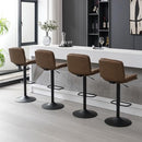 FIRAVOE SWIVEL BAR STOOLS SET OF 4, DOUBLE-LAYER UPHOLSTERED COUNTER - TAN - Like New